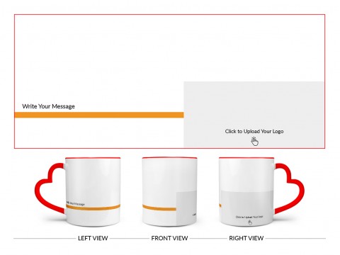 Corporate Mug With Company Message Design On Love Handle Dual Tone Red Mug