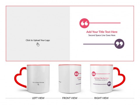 Corporate Mug With Custom Message Design On Love Handle Dual Tone Red Mug