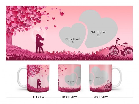 Young Couple In Love World Design On Plain white Mug