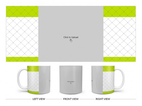 Green borders With Dotted Line Background Design On Plain white Mug