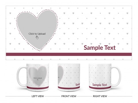 Love Symbol & Dotted Pattern Background Design On Plain white Mug