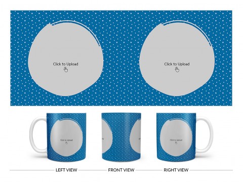 Dark Blue Background With Stars Pattern Design On Plain white Mug