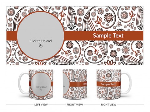 Floral Design Background Design On Plain white Mug