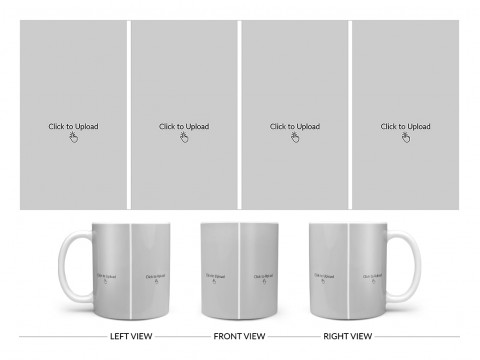 4 Vertical Pic Upload Design For Any Occasions & Event Design On Plain white Mug