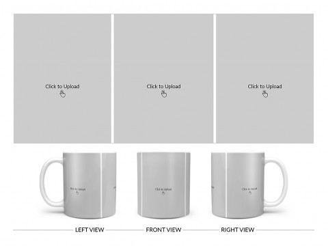 3 Equal Pic Upload Design For Any Occasions & Event Design On Plain white Mug
