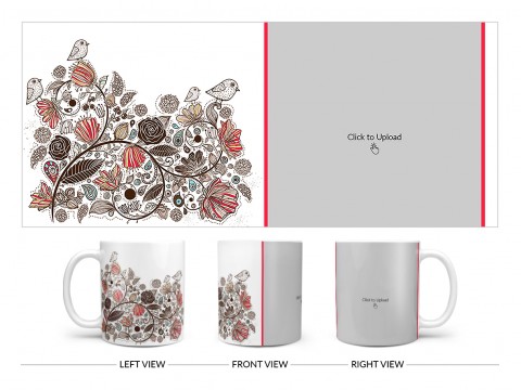 Artisic Design On Plain white Mug