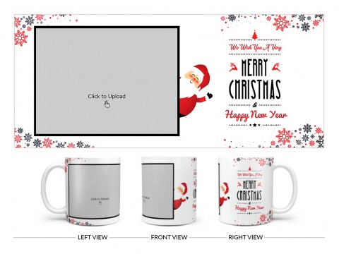 We Wish You A Very Merry Christmas Design On Plain white Mug