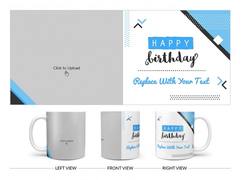 Happy Birthday Design On Plain white Mug