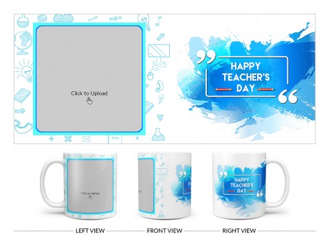 Happy Teacher's Day Design On Plain white Mug