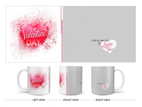 Happy Valentine's Day Design On Plain white Mug