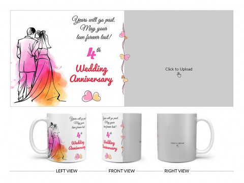 Wedding Anniversary Design On Plain white Mug