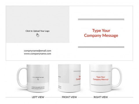 Company Mug With Custom Message Design On Plain white Mug