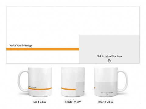 Corporate Mug With Company Message Design On Plain white Mug