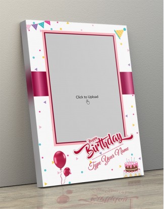 Photo Canvas Frames 10x14 - Birthday Wishes With Pink Ribbon Design