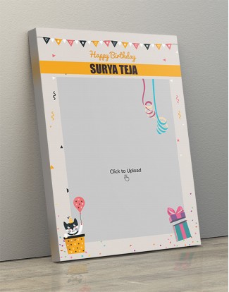 Photo Canvas Frames 10x14 - Birthday  Wishes With Pennants And Confetti  Design