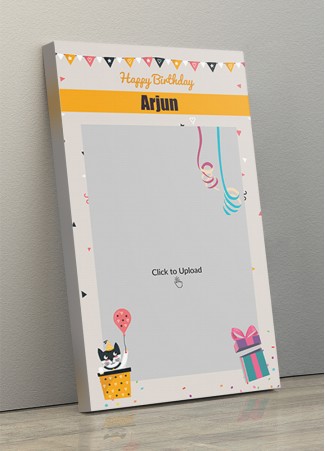 Photo Canvas Frames 10x17 - Birthday  Wishes With Pennants And Confetti  Design