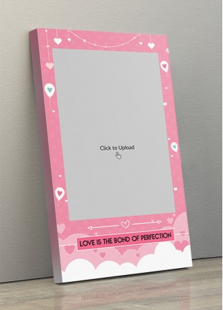 Photo Canvas Frames 10x17 - Love Is The Bond Quotation With Hanging Hearts Design
