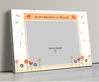 Photo Canvas Frames 14x10 - Happy Birthday Wishes With Confitte Design
