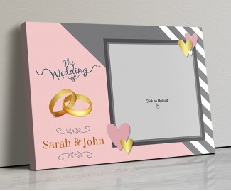 Photo Canvas Frames 14x10 - Golden Rings And Golden Hearts Design