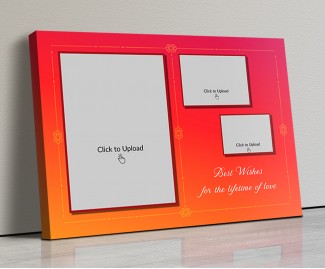Photo Canvas Frames 14x10 - Pink & Orange Traditional Frame Design
