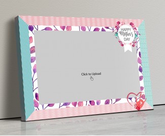Photo Canvas Frames 14x10 - Happy Mother's Day Wishes With Floral Frame Design