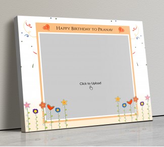 Photo Canvas Frames 14x12 - Happy Birthday Wishes With Confitte Design