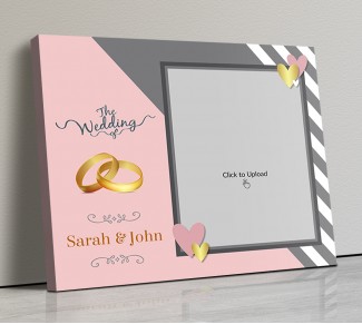 Photo Canvas Frames 14x12 - Golden Rings And Golden Hearts Design
