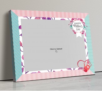 Photo Canvas Frames 14x12 - Happy Mother's Day Wishes With Floral Frame Design