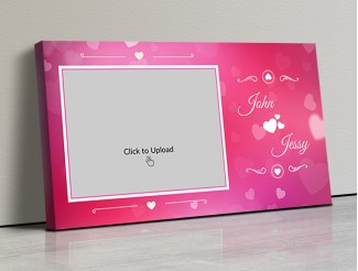 Photo Canvas Frames 17x10 - Pink Color Backgound  With Heart Symbols Design