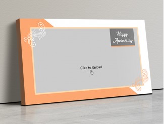 Photo Canvas Frames 17x10 - Wedding Anniversary With Floral Frame Design