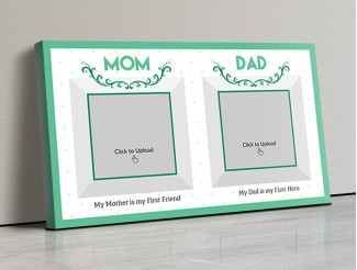 Photo Canvas Frames 17x10 - Mom And Dad Best Wishes Design