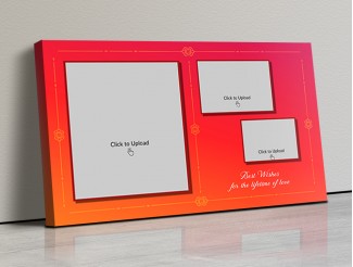 Photo Canvas Frames 17x10 - Pink & Orange Traditional Frame Design
