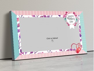 Photo Canvas Frames 17x10 - Happy Mother's Day Wishes With Floral Frame Design