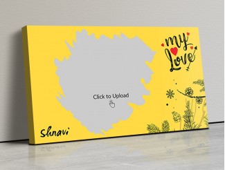 Yellow Color Love Landscape Canvas Frame - 17x10 Size