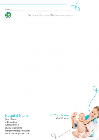Baby Care Hospital Prescription Pad Design